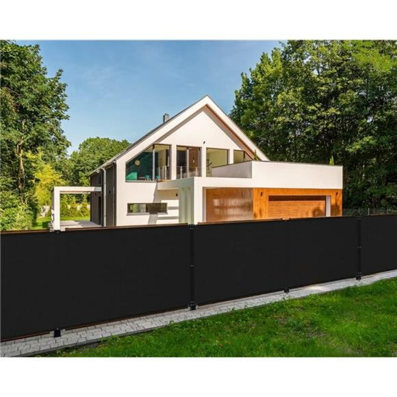 5' x 50' Black Fence Privacy Screen Windscreen Cover Mesh Fencing Shade Cloth - Picture 5 of 5
